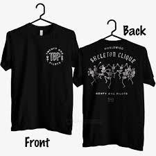 worldwide skeleton clique twenty one pilots t shirt front back