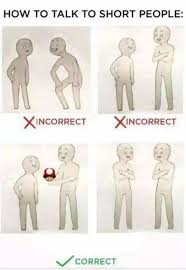 The ideal way of talking to a short person is to stand straight. How To Talk To Short People Funny