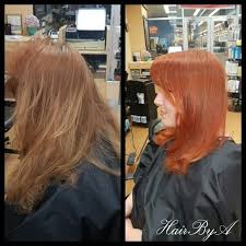 Red Copper Hair Before And After Formula Used Matrix Socolor 6rc Smart Style Salon Copper Hair Copper Hair Color Red Copper Hair Color