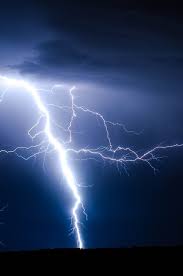 Lightning Strike During Blue Sky Lightning Images Lightning Photography Lightning Storm