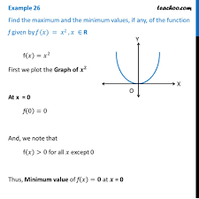 Working rule for determining extreme values of a function f(x) if dy/dx changes its sign from positive to negative as x passes through c1, then the function attains a local maximum at x = c1. Example 26 Find Maximum And Minimum Values Of F X X2