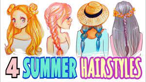 How To Draw 4 Summer Hairstyles How To Draw Hair Summer Hairstyles Really Curly Hair