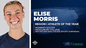 Middlebury's Elise Morris Named D3CA Region I Student-Athlete of the Year