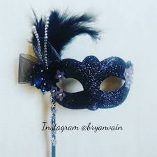 Choose from over 90 masquerade masks, mardi gras masks, and venetian masks in feather, fan, sequin, metallic and more. Masquerade Mask Black With Stick Women S Fashion Watches Accessories Hair Accessories On Carousell