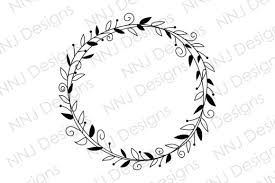 An svg's size can be increased. Laurel Leaf Wreath Svg Circle Monogram Graphic By Nnj Designs Creative Fabrica