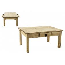 Corona mexican solid pine 1 drawer coffee table furniture123. Corona Distressed Light Waxed Solid Pine Coffee Table