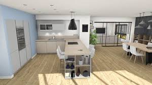 Cuisine Equipee Moderne Vue 3d En U Plus De 15 M Blanche Et Bois Cuisine Equipee Moderne Cuisine Blanche Et Bois Cuisine Moderne