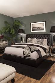 Bedroom Iconic This Clean Lined Decidedly Masculine Look Combines A Black And White Leather Furn Grey Green Bedrooms Bedroom Inspiration Grey Bedroom Green