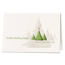 Weihnachtsgrusse Tannenbaum Gehammerter Premiumkarton Edle Weiss Grunfolienpragung