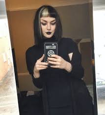 Dark blonde hair color idea #18: Black Hair With A Blonde Streak Gothicfashion Goth Gothicgirl Alternativegirl Alternativefashion Blackli Black Hair Blonde Streak Blonde Streak Goth Hair