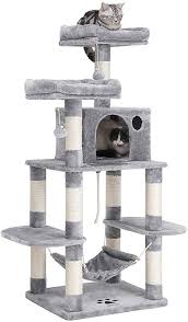 Amazon Com Feandrea Multi Level Cat Tree For Big Cats Stable Cat Tower Light Gray Upct85w Pet Supplies Cat Tree House Cat Tree Diy Cat Tower