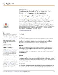 The university was also rated tier 5. Pdf A Case Control Study Of Breast Cancer Risk Factors In 7 663 Women In Malaysia