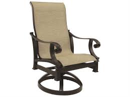 Castelle Bellagio Sling Cast Aluminum Swivel Rocker 2697 In 2020 Outdoor Wicker Furniture Patio Dining Chairs Dining Chairs