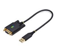 1ft (30cm) USB to Null Modem Serial Adapter Cable, COM Retention, FTDI, USB-A to DB9 RS232, Interchangeable DB9 Nuts/Screws, Windows/macOS/Linux