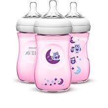 Philips Avent Bpa Free Natural 9oz Pink Bottles 3 Pack Forest Owls Avent Baby Bottles Avent Baby Products Baby Bottles