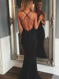 Charming Black Lace Spaghetti Strap Backless Mermaid Long Evening Prom Dresses Bw0222 Mermaid Prom Dresses Lace Black Mermaid Prom Dress Beautiful Prom Dresses