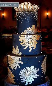 Black And Blue Wedding Cake Navy Blue And Gold Cake Decor Wedding Cake Navy Wedding Cakes Blue Beautiful Wedding Cakes