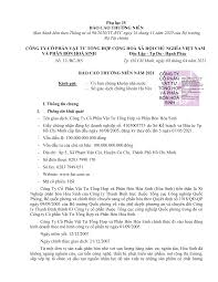 Phụ lục IV BÁO CÁO THƯỜNG NIÊN (Ban hành kèm theo Thông tư ...