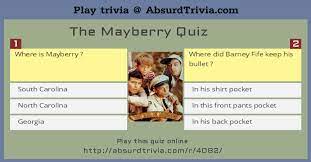 Displaying 22 questions associated with risk. The Mayberry Quiz