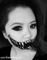 Black And White Halloween Makeup Ideas Halloween 1 Monster Teeth Kirei Makeup Face Painting Halloween Halloween Makeup Tutorial Black Halloween Makeup