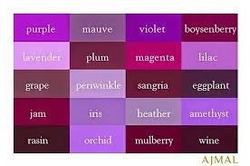 اسماء الالوان Purple Color Chart Purple Light Shades Purple Colour Shades