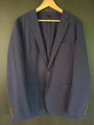 j crew italian cotton navy blue blazer