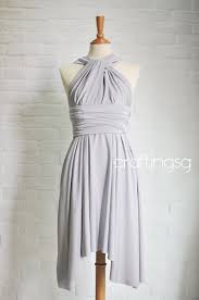 Bridesmaid Dress Infinity Dress Light Grey Silver Knee Length Wrap Convertible Dress Wedding Dress Infinity Dress Convertible Wedding Dresses Convertible Dress