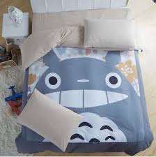 Cute Totoro Bed Sets Comforter Sets Grey Duvet Covers Quilted Bedspreads Queen Full Twin Size Bed Linen Free Shipping