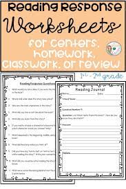 Check Out These Reading Response Worksheets For Your Elementary Classroom Your First Grade Or S Reading Response Worksheets Reading Response 4th Grade Reading