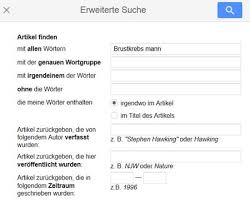 Suchbegriffe von der suche ausschließen, nutzen. Google Scholar Die Moglichkeiten Erster Beitrag Zu Diesem Tool