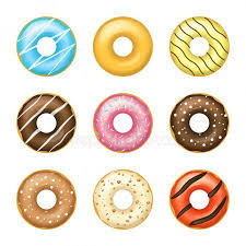 Conjunto Donas Glaseadas 3d Detallados Realista Vector De Vector De Stock Donut Glasur Glasieren Schaumgummi