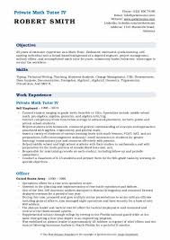 Want examples of strong letters of recommendation for college? Math Tutor Resume Samples Qwikresume