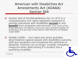 Section 504 And Adaaa Section 504 Of The Rehabilitation Act Of Ppt Video Online Download