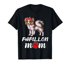 Amazon Com Bandana Papillon Dog Mom Women T Shirt Clothing