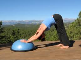 A balance ball adds versatility to any workout, from yoga to plyometric exercises. Bosu Balance Trainer For Basic Yoga Poses