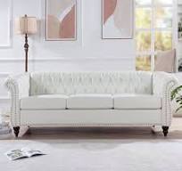 Amazon.com: 84" Modern Chesterfield Couch PU Leather, Rolled ...