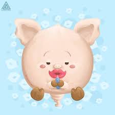 Custom Art Illustrationservice On Instagram Little Pig Wearing Lipstick This Funny Art Available As A Merchandise Link Ava Funny Art Custom Art Little Pigs