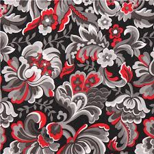 Red background floral pattern vector. Black Blossoms Flower Pattern Fabric Arabella Blank Quilting Usa Kawaii Fabric Shop