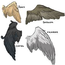 Angel S Wings 1 3 Anna Balthazar Castiel And Zachariah Castiel Wings Supernatural Art Supernatural Drawings