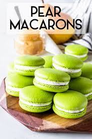 Pear Macarons Recipe In 2020 Macaron Flavors Macaron Recipe Macarons