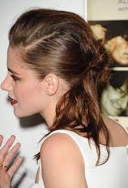 Kristen Stewart Hairstyle Side View Of Cute Messy Pinned Updo Hairstyles Weekly Kristen Stewart Hair Hair Styles Hair Styles 2016