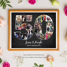 A journal is a great idea when it comes to anniversary gifts for your parents, because it will allow them to record their married life and keep pictures and messages safe for many years to come. 50th Anniversary Photo Collage For Parents Anniversary Gift Etsy