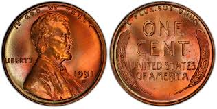 1951 D 1c Rd Regular Strike Lincoln Cent Wheat Reverse