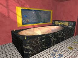 Qeeig bathroom floating shelves with towel bar wall mounted shelf kitchen shelve set of 2 shelfs modern (22x6.7). Second Life Marketplace Black Marble Bathroom Tub W Faucet Shelf