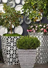 Black And White Outdoor Plant Pots Black And White For Outdoor Spaces White Planters Madison Planter Outdoor Pots