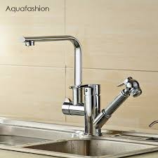 double spout kitchen faucet pull out