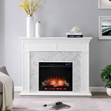 An assortment of carved panel ideas that can be customized for range hood, valance and fireplace mantel applications. Tenmoor Marble Tiled Touch Panel Electric Fireplace White Aiden Lane Target