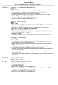 You will help the manager in it is your duty to recruit, interview, hire and give the sales team the appropriate training. Assistant Sales Manager Resume Samples Velvet Jobs