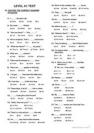 Each test has answers with explanations and a short vocabulary for each section. English Esl Placement Test Worksheets Most Downloaded 31 Results