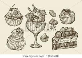 Food Dessert Hand Drawn Ice Cream Meringue Cupcake Chocolate Piece Of Cake Pastry Candy Muffin Sketch Vector Illustration Stock Images Page Everypixel The chocolate chocolate chip cookies earned me the title of the best mother in the entire world and these muffins brought home a second honorary crown from the taste buds of my kids. food dessert hand drawn ice cream
